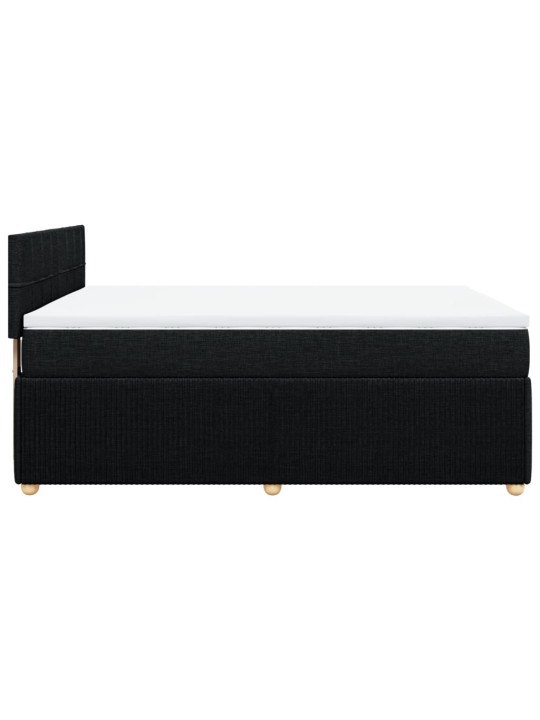 Box spring postel s matrací černá 140x200 cm textil