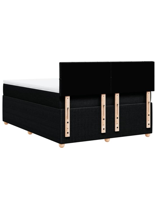 Box spring postel s matrací černá 140x200 cm textil
