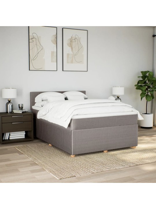 Box spring postel s matrací taupe 140x200 cm textil