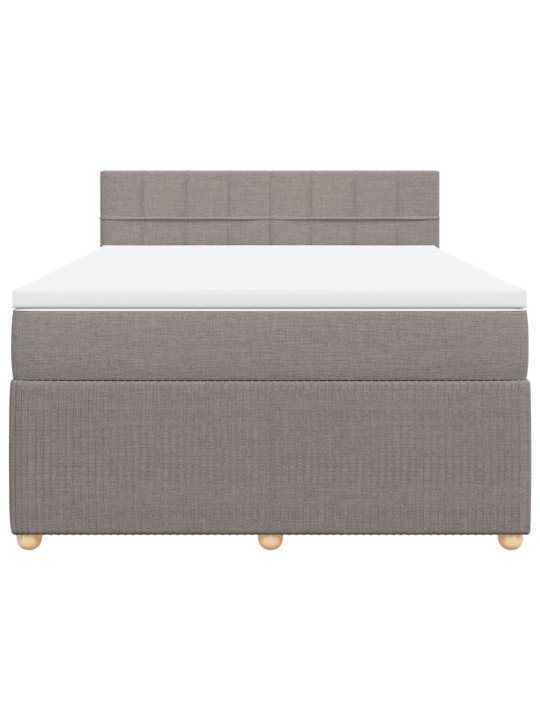 Box spring postel s matrací taupe 140x200 cm textil