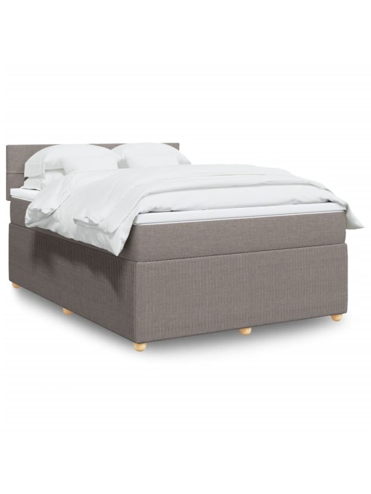 Box spring postel s matrací taupe 140x200 cm textil