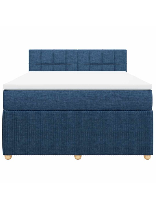 Box spring postel s matrací modrá 140x200 cm textil