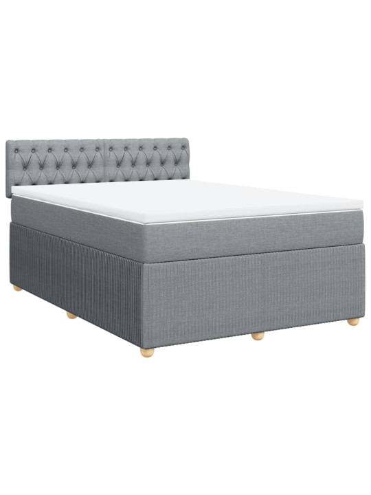 Box spring postel s matrací světle šedá 140 x 200 cm textil