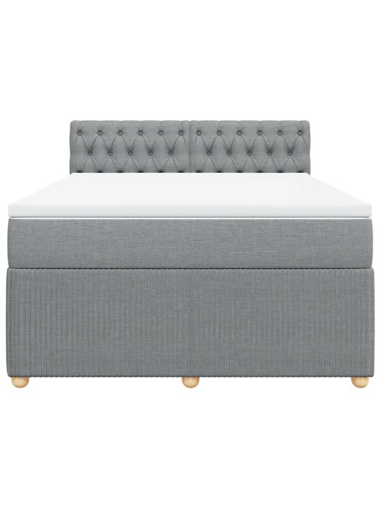 Box spring postel s matrací světle šedá 140 x 200 cm textil