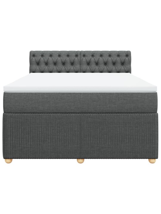 Box spring postel s matrací tmavě šedá 140x200 cm textil