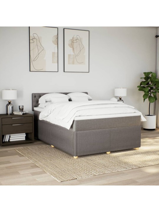 Box spring postel s matrací taupe 140x200 cm textil