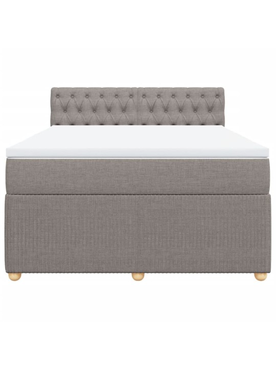 Box spring postel s matrací taupe 140x200 cm textil