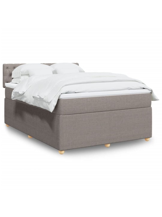 Box spring postel s matrací taupe 140x200 cm textil