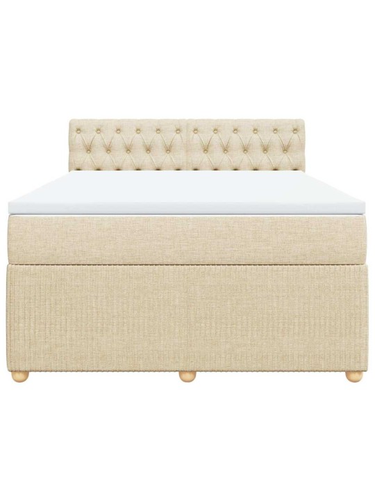 Box spring postel s matrací krémová 140x200 cm textil