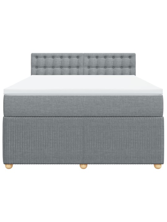 Box spring postel s matrací světle šedá 140 x 200 cm textil