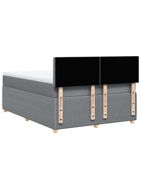 Box spring postel s matrací světle šedá 140 x 200 cm textil