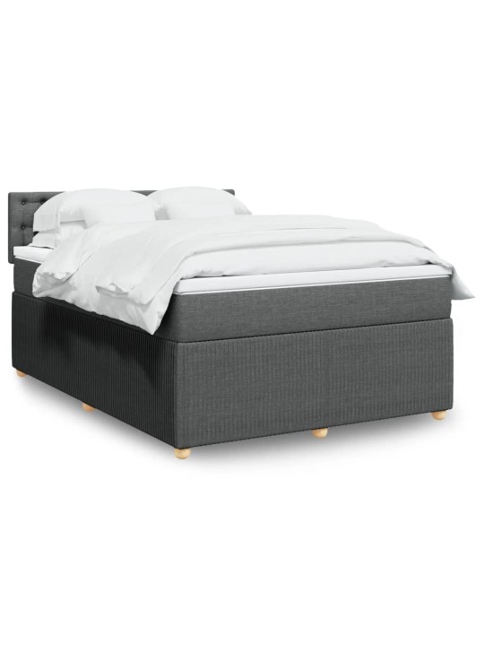 Box spring postel s matrací tmavě šedá 140x200 cm textil