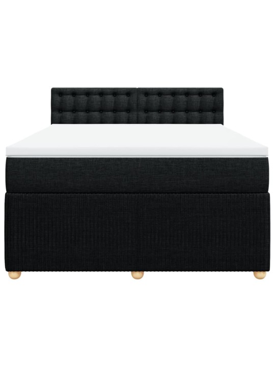 Box spring postel s matrací černá 140x200 cm textil