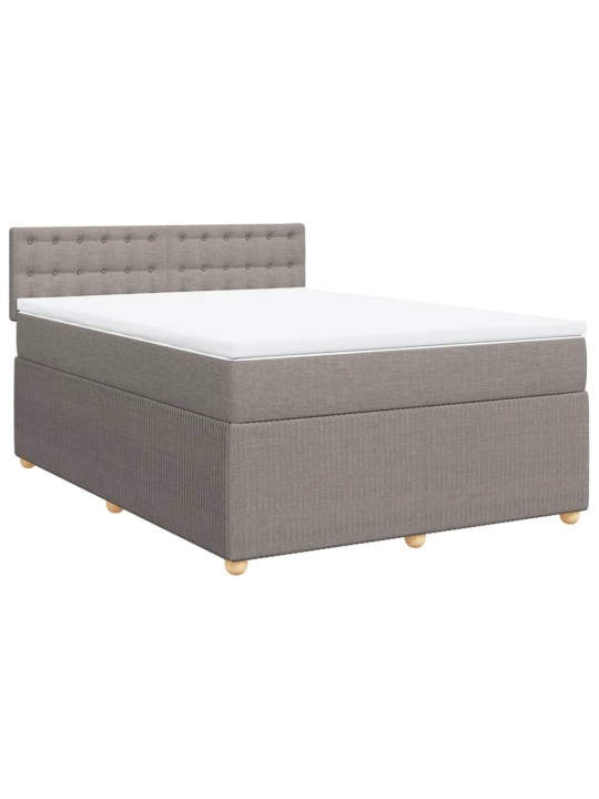 Box spring postel s matrací taupe 140x200 cm textil