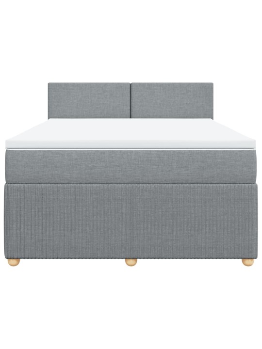 Box spring postel s matrací světle šedá 160 x 200 cm textil