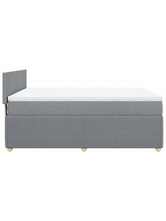 Box spring postel s matrací světle šedá 160 x 200 cm textil