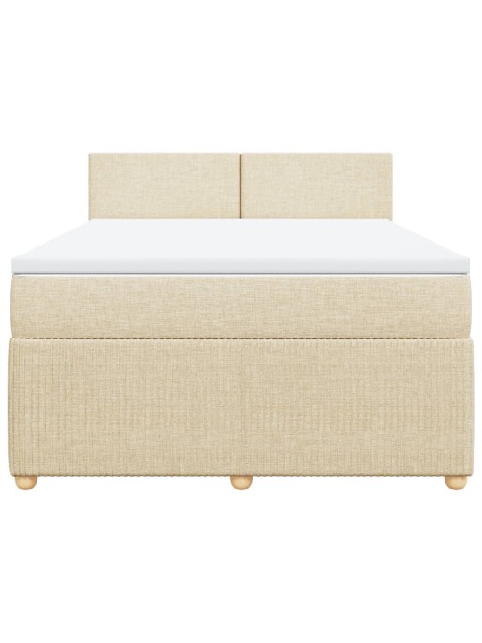 Box spring postel s matrací krémová 160x200 cm textil