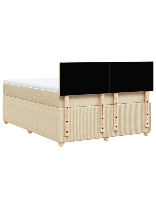 Box spring postel s matrací krémová 160x200 cm textil