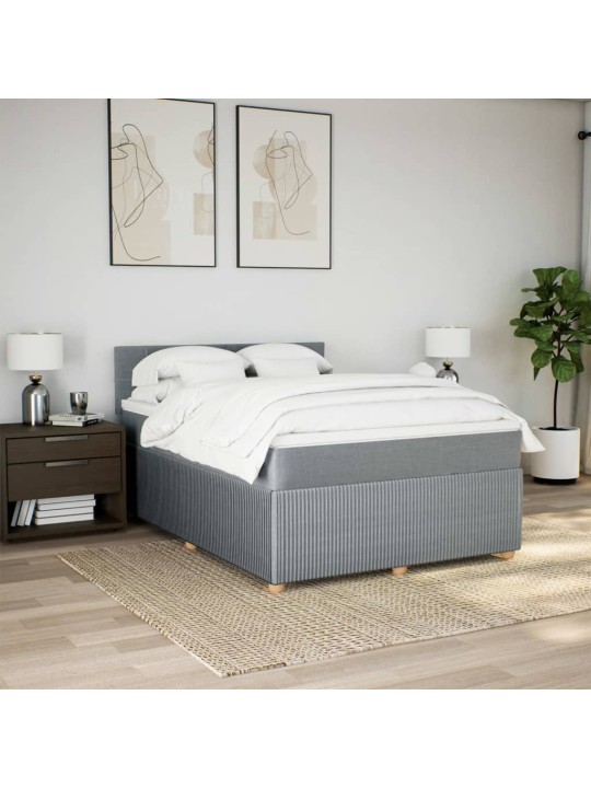 Box spring postel s matrací světle šedá 160 x 200 cm textil