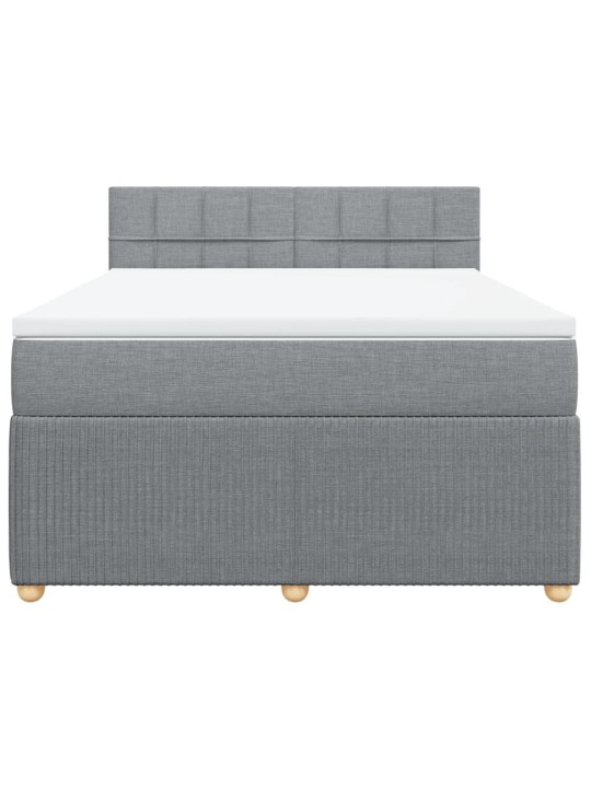Box spring postel s matrací světle šedá 160 x 200 cm textil