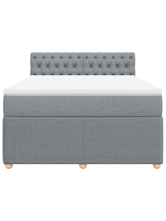 Box spring postel s matrací světle šedá 160 x 200 cm textil