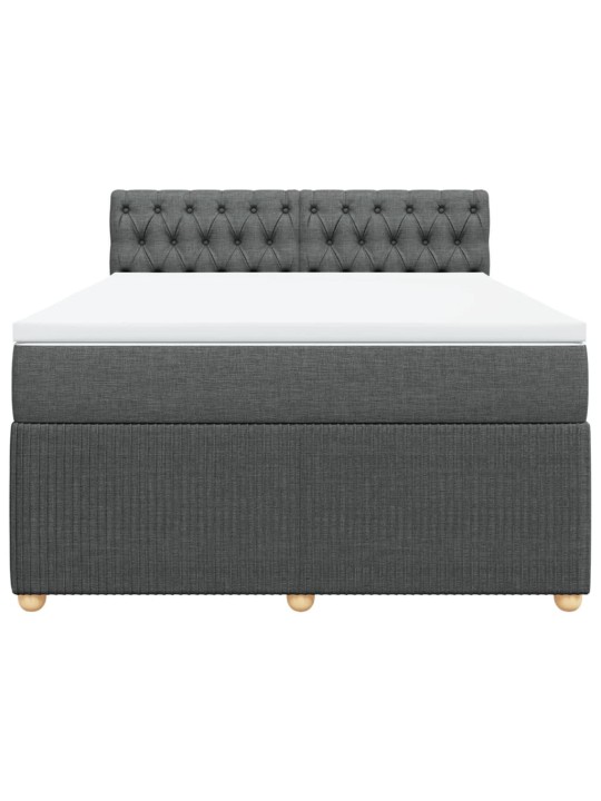 Box spring postel s matrací tmavě šedá 160x200 cm textil