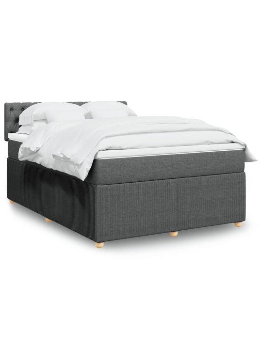 Box spring postel s matrací tmavě šedá 160x200 cm textil