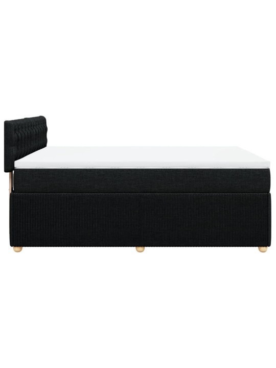 Box spring postel s matrací černá 160x200 cm textil