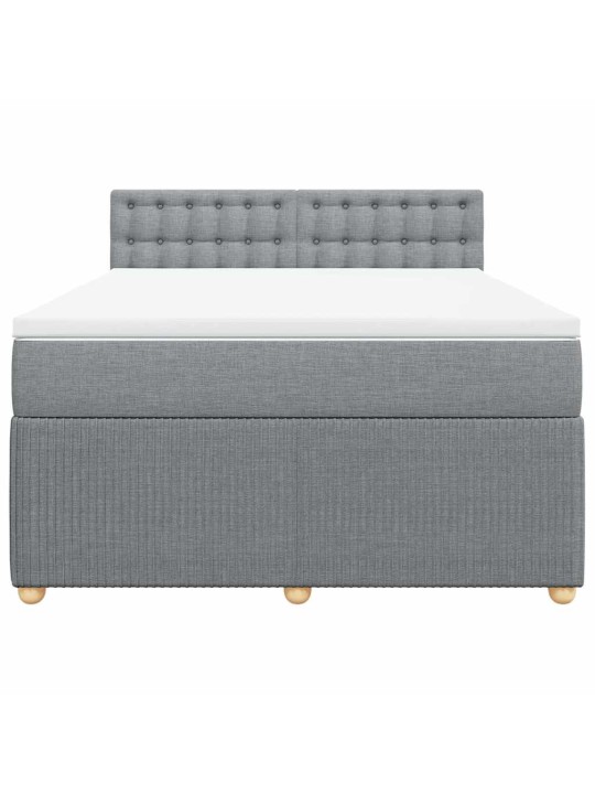 Box spring postel s matrací světle šedá 160 x 200 cm textil