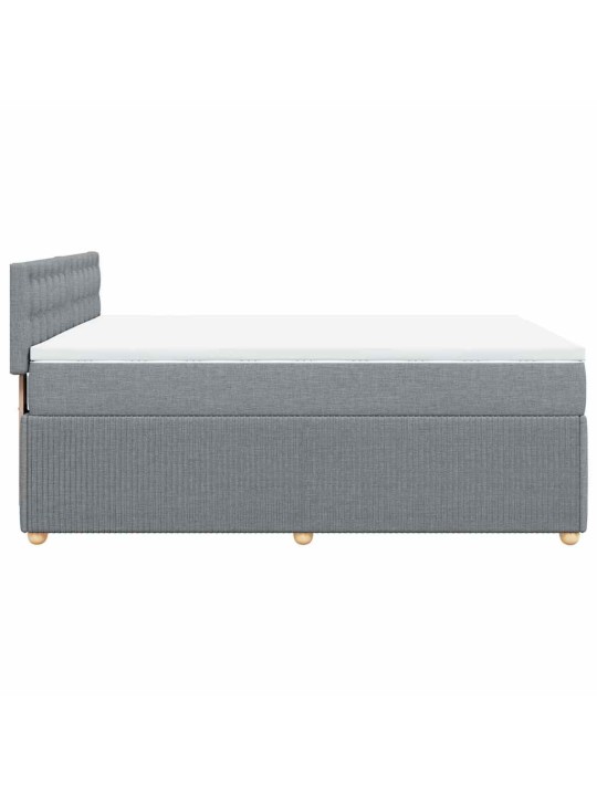 Box spring postel s matrací světle šedá 160 x 200 cm textil