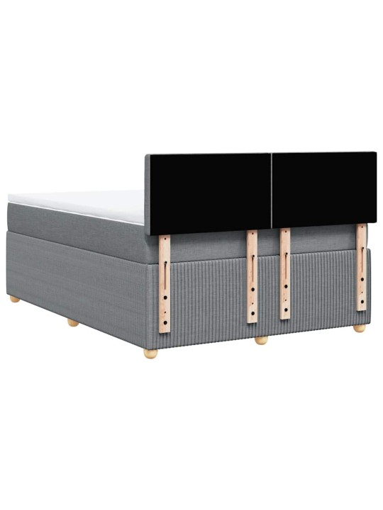 Box spring postel s matrací světle šedá 160 x 200 cm textil