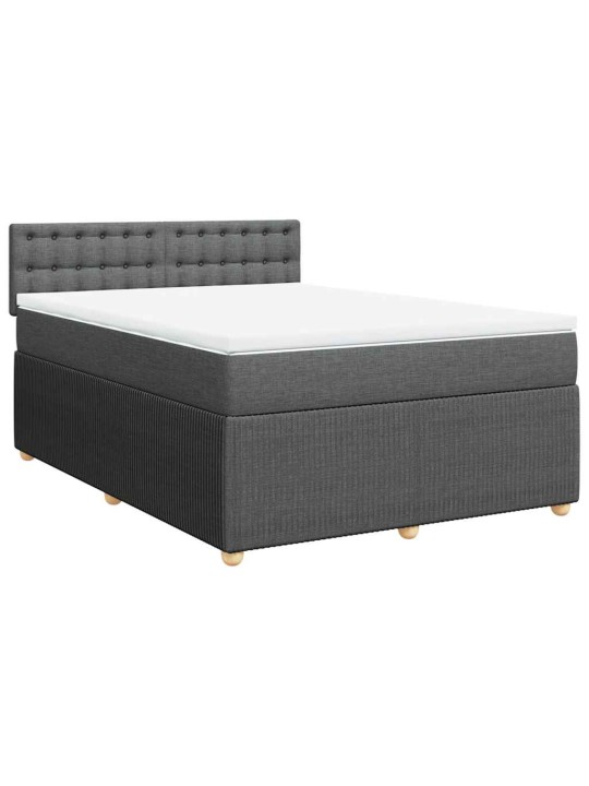 Box spring postel s matrací tmavě šedá 160x200 cm textil