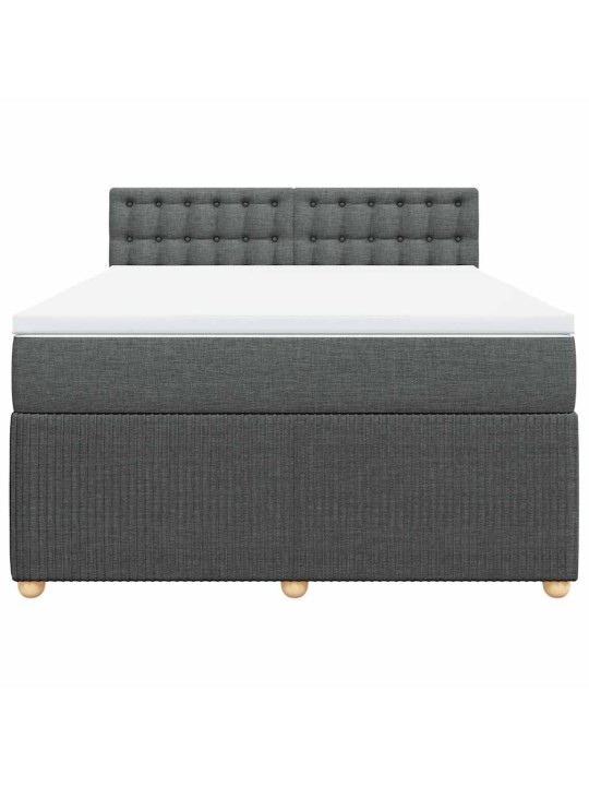 Box spring postel s matrací tmavě šedá 160x200 cm textil
