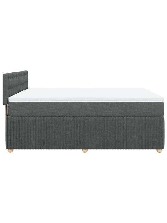 Box spring postel s matrací tmavě šedá 160x200 cm textil