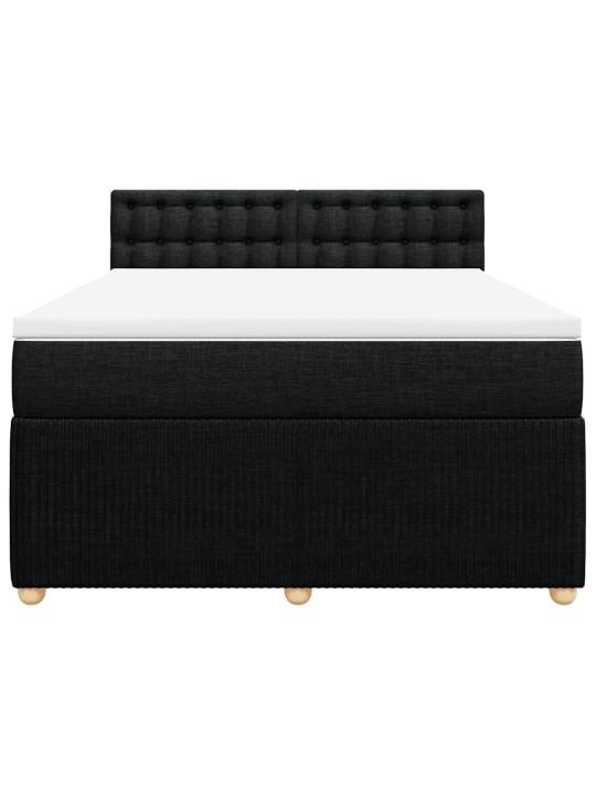 Box spring postel s matrací černá 160x200 cm textil