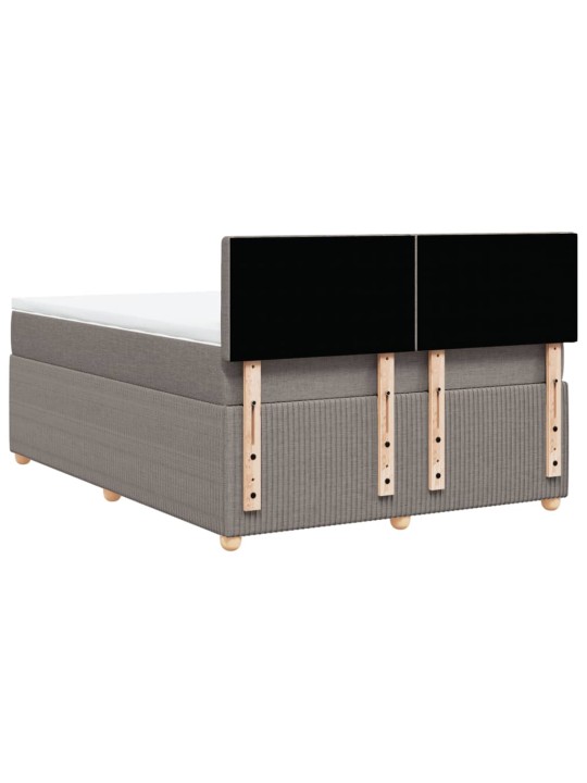 Box spring postel s matrací taupe 160x200 cm textil