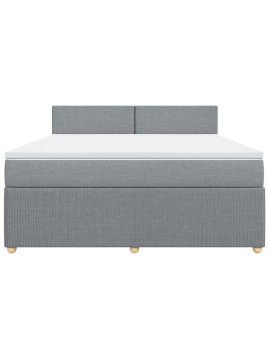 Box spring postel s matrací světle šedá 180 x 200 cm textil