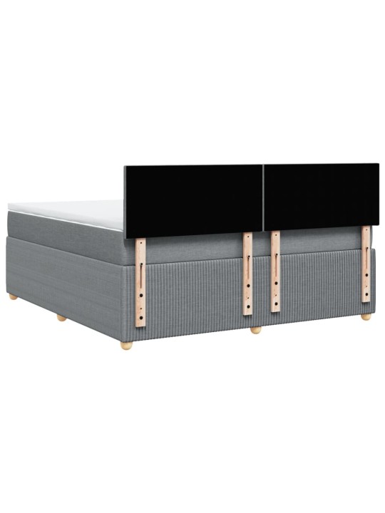 Box spring postel s matrací světle šedá 180 x 200 cm textil