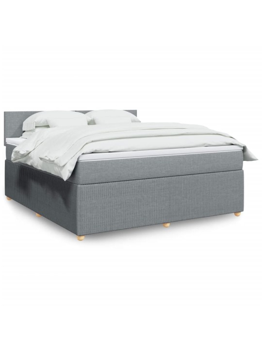Box spring postel s matrací světle šedá 180 x 200 cm textil