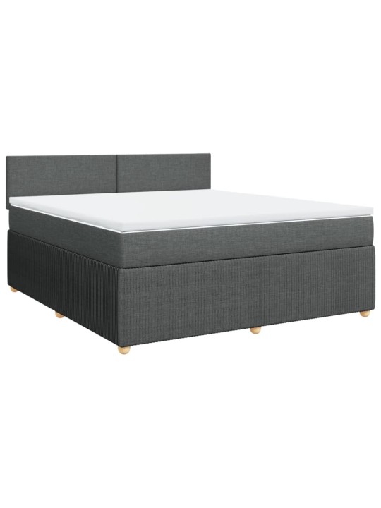 Box spring postel s matrací tmavě šedá 180x200 cm textil