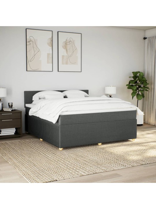 Box spring postel s matrací tmavě šedá 180x200 cm textil