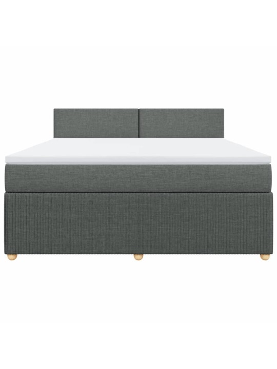 Box spring postel s matrací tmavě šedá 180x200 cm textil