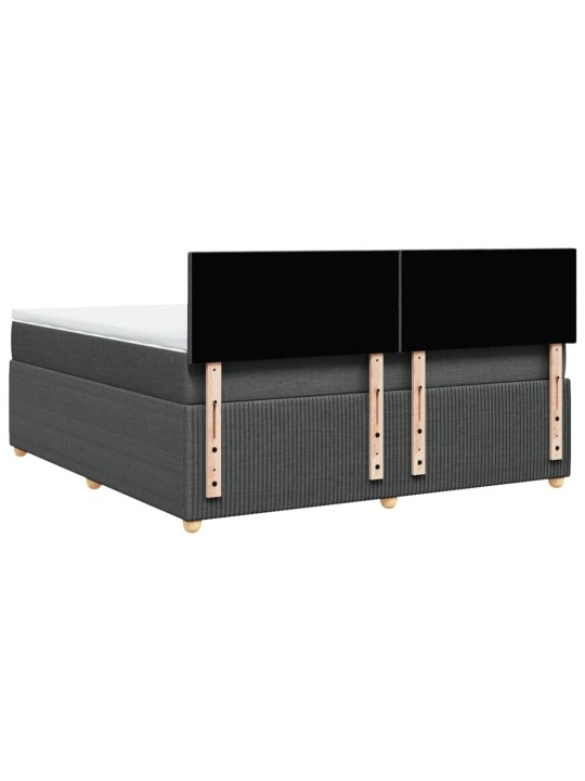 Box spring postel s matrací tmavě šedá 180x200 cm textil
