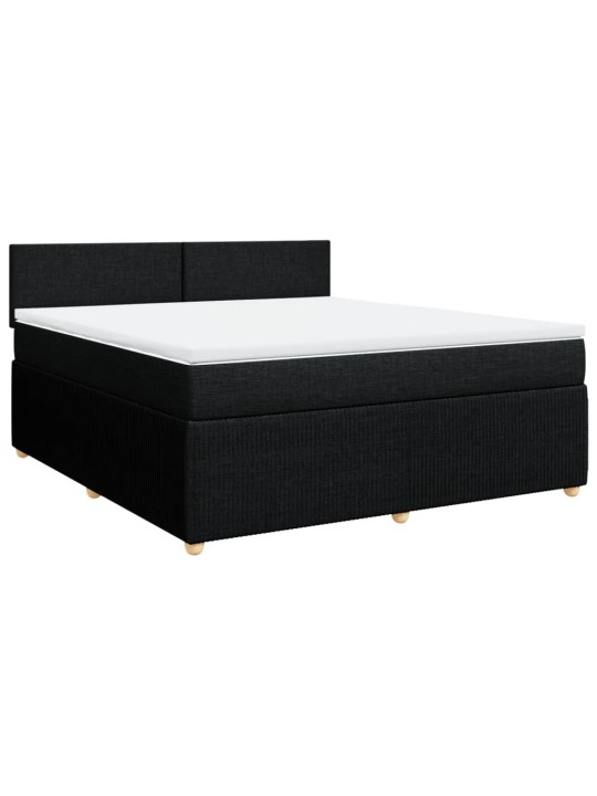 Box spring postel s matrací černá 180x200 cm textil