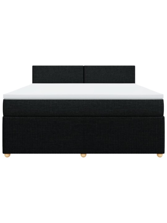 Box spring postel s matrací černá 180x200 cm textil