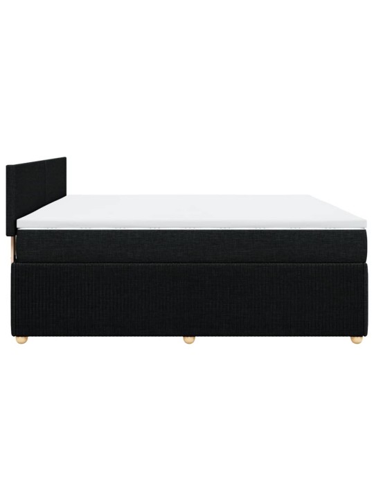 Box spring postel s matrací černá 180x200 cm textil