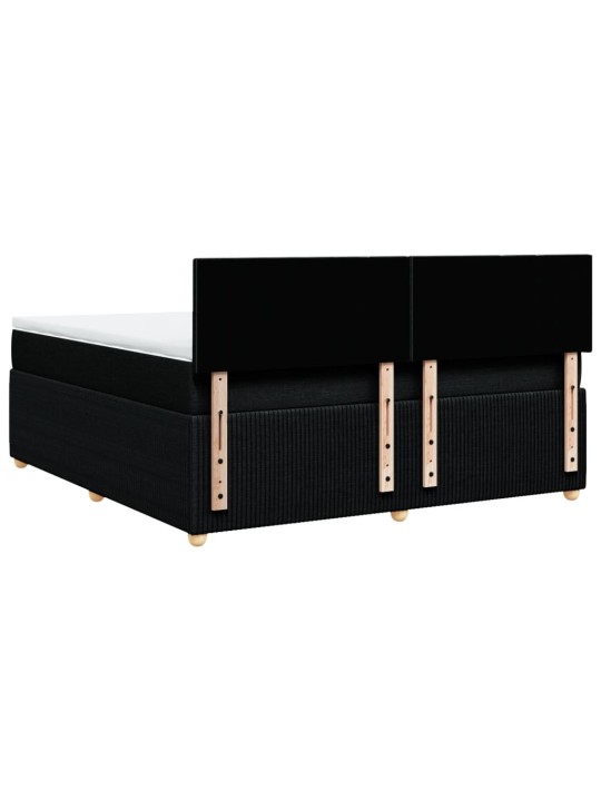 Box spring postel s matrací černá 180x200 cm textil