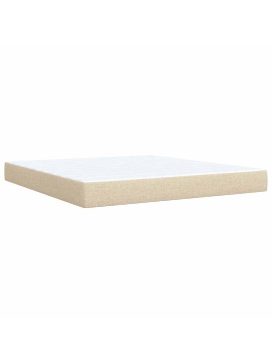 Box spring postel s matrací krémová 180x200 cm textil