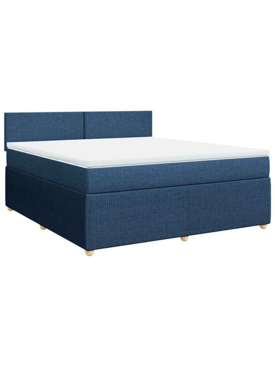 Box spring postel s matrací modrá 180x200 cm textil