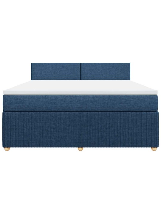 Box spring postel s matrací modrá 180x200 cm textil
